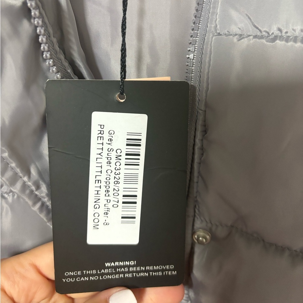 Pretty Little Thing Gray Puffer - Picture 4 of 5